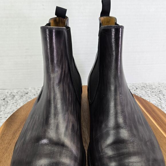 Saks Fifth Avenue by Magnanni Mens 12M Gray Smooth Leather Casual Chelsea Boot main image 12